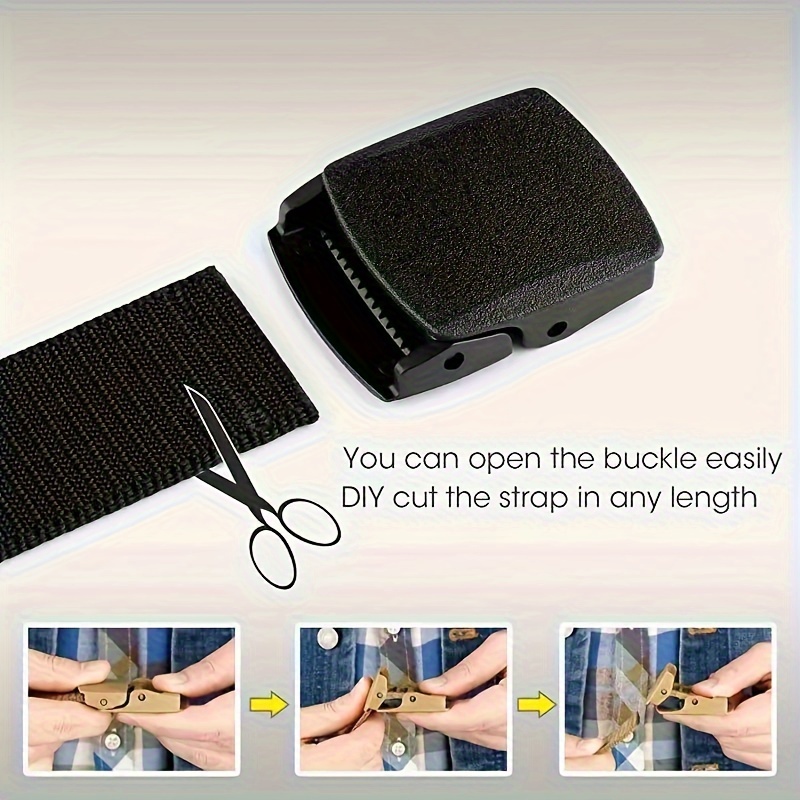 2 Pack Casual Belts with Nylon Webbing Quick Release Buckle